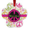 Peace Sign Metal Paw Ornament - Double Sided w/ Name or Text
