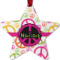 Peace Sign Metal Star Ornament - Double Sided w/ Name or Text