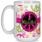 Peace Sign 15 Oz Coffee Mug - White (Personalized)