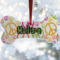 Peace Sign Ceramic Dog Ornament w/ Name or Text