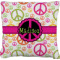Peace Sign Faux-Linen Throw Pillow 16" (Personalized)