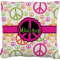 Peace Sign Faux-Linen Throw Pillow 18" (Personalized)