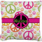 Peace Sign Faux-Linen Throw Pillow 20" (Personalized)