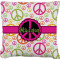 Peace Sign Faux-Linen Throw Pillow 26" (Personalized)