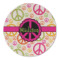 Peace Sign Round Linen Placemat (Personalized)