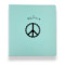 Peace Sign Leather Binder - 1" - Teal (Personalized)