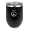 Peace Sign Stemless Stainless Steel Wine Tumbler - Black - Double Sided (Personalized)