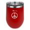 Peace Sign Stemless Stainless Steel Wine Tumbler - Red - Double Sided (Personalized)