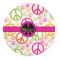Peace Sign 5' Round Indoor Area Rug (Personalized)