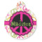 Peace Sign Round Pet ID Tag (Personalized)