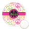 Peace Sign Printed Cookie Topper - Round (Personalized)