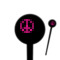 Peace Sign 4" Round Plastic Food Picks - Black - Single Sided