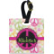 Peace Sign Plastic Luggage Tag - Square w/ Name or Text
