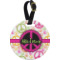 Peace Sign Plastic Luggage Tag - Round (Personalized)
