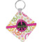 Peace Sign Diamond Plastic Keychain w/ Name or Text
