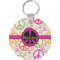 Peace Sign Round Plastic Keychain (Personalized)