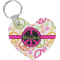 Peace Sign Heart Plastic Keychain w/ Name or Text