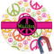 Peace Sign Round Fridge Magnet (Personalized)