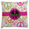 Peace Sign Decorative Pillow Case (Personalized)