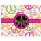 Peace Sign Woven Fabric Placemat - Twill w/ Name or Text