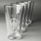 Peace Sign Pint Glasses - Engraved (Set of 4) (Personalized)