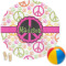 Peace Sign Round Beach Towel (Personalized)