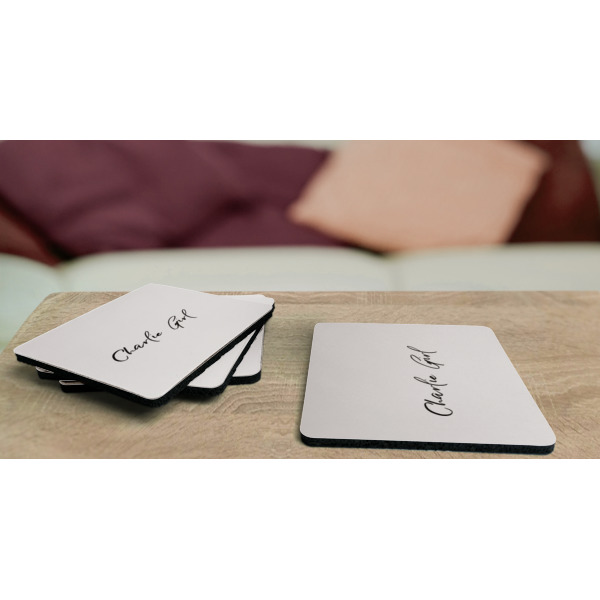 Custom Design - Coaster Rubber Back - On Coffee Table