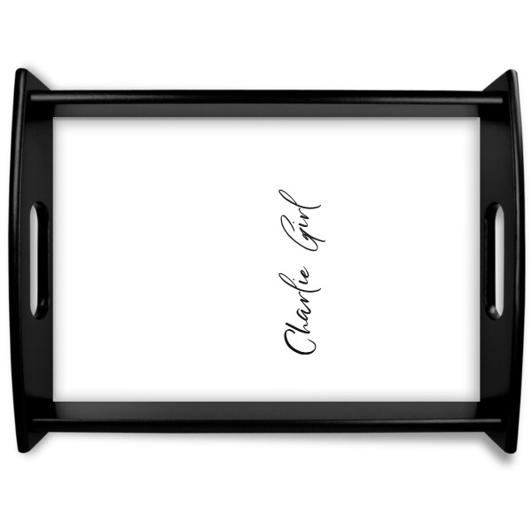 Custom Design Your Own Black Wooden Tray - Large