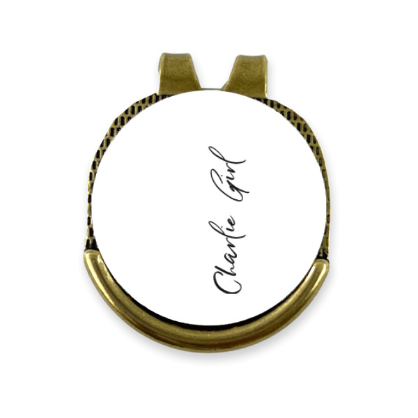 Custom Design - Golf Ball Marker Hat Clip Gold - Front