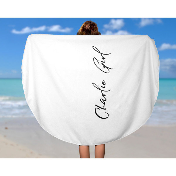 Custom Design - Round Beach Towel - In Use