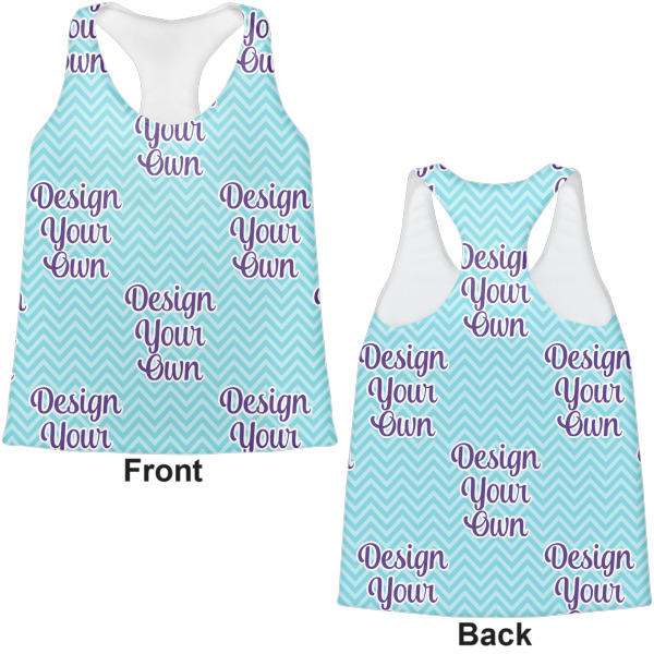 Custom Design - Womens Racerback Tank Tops - Medium - Front and Back