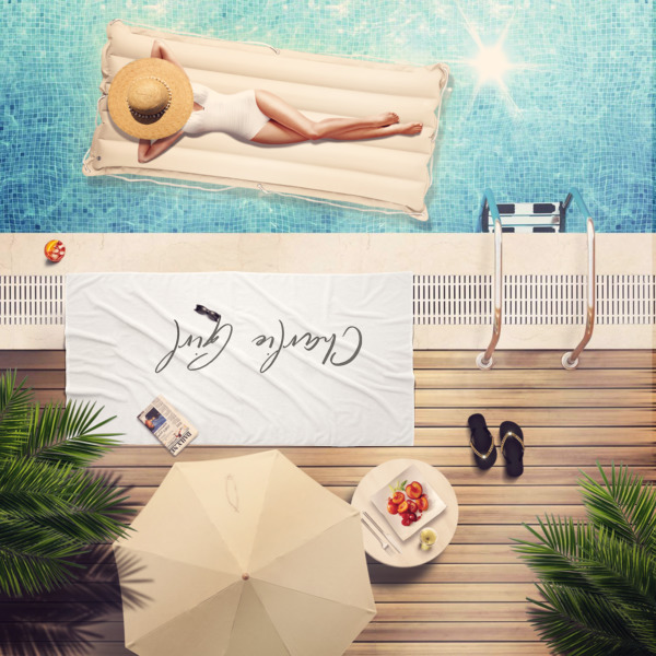 Custom Design - Beach Towel - Lifestyle at Pool