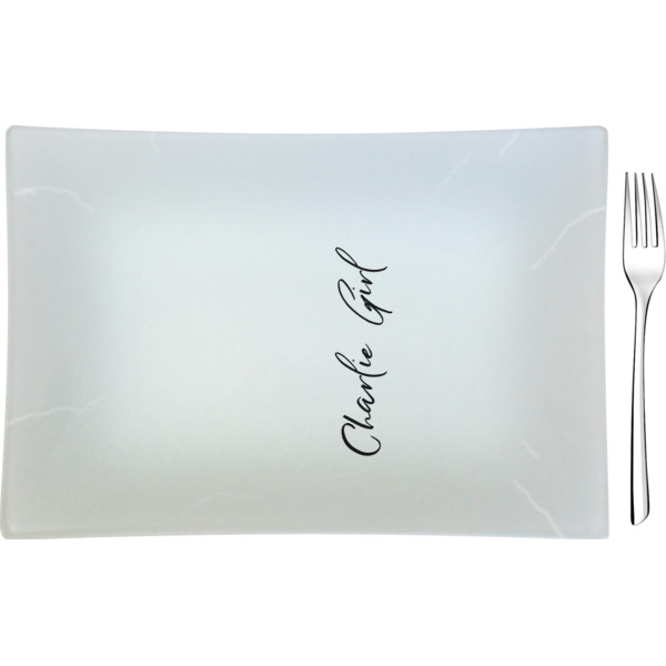 Custom Design Your Own Rectangular Glass Appetizer / Dessert Plate