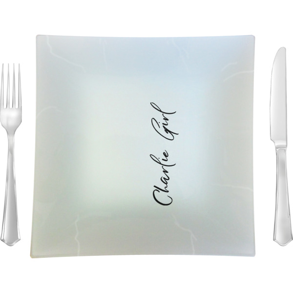 Custom Design Your Own 9.5" Glass Square Lunch / Dinner Plate