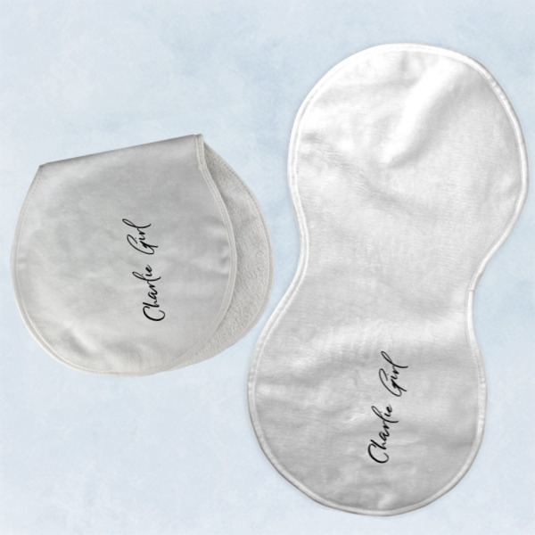 Custom Design - Two Peanut Shaped Burps - Open and Folded