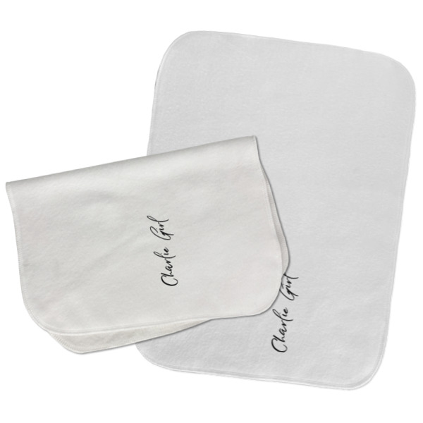 Custom Design - Two Rectangle Burp Cloths - Open & Folded