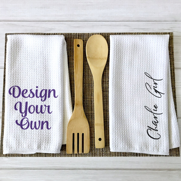 Custom Design - Waffle Weave Towels - 2 Print Styles