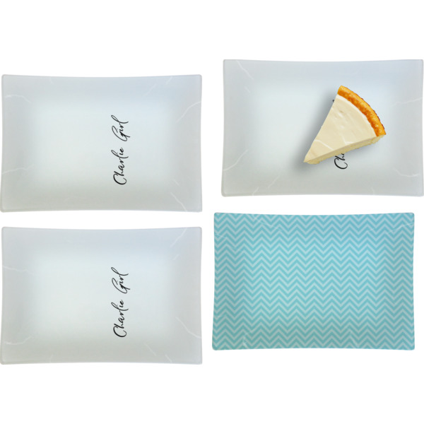 Custom Design - Set of Rectangular Appetizer / Dessert Plates