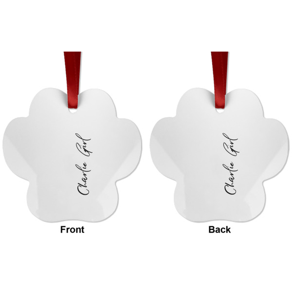 Custom Design - Metal Paw Ornament - Front and Back