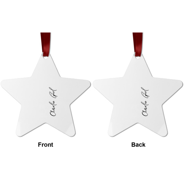 Custom Design - Metal Star Ornament - Front and Back