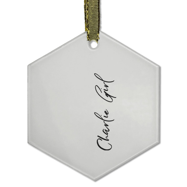Custom Design - Frosted Glass Ornament - Hexagon