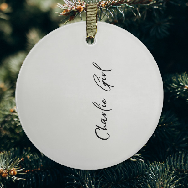 Custom Design - Frosted Glass Ornament - Round (Lifestyle)
