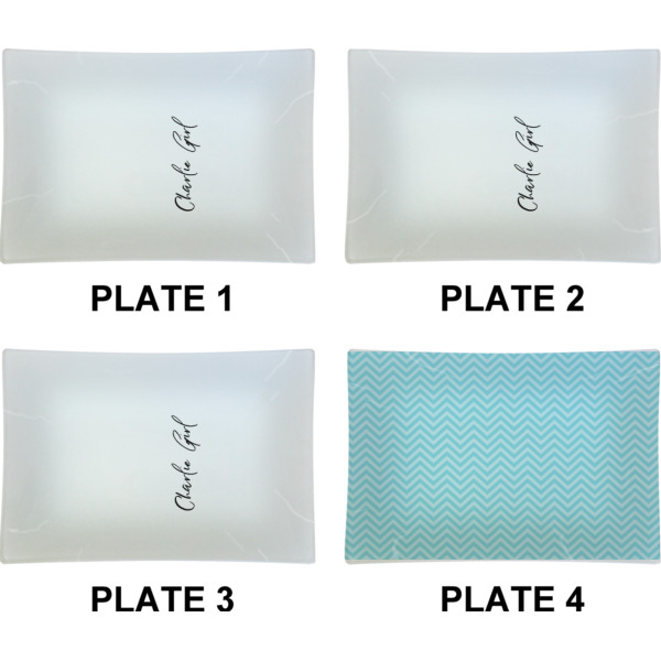 Custom Design - Set of Rectangular Appetizer / Dessert Plates (Approval)