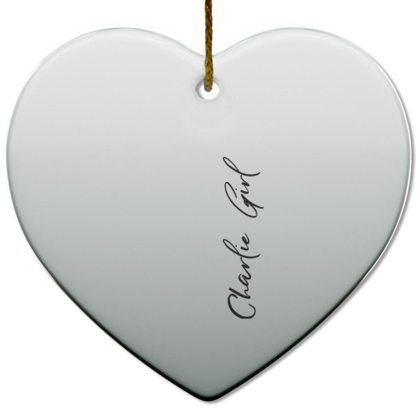 Custom Design - Ceramic Flat Ornament - Heart (Front)