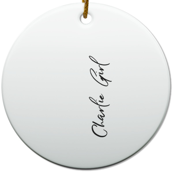 Custom Design - Ceramic Flat Ornament - Circle (Front)