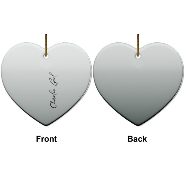 Custom Design - Ceramic Flat Ornament - Heart Front & Back (APPROVAL)