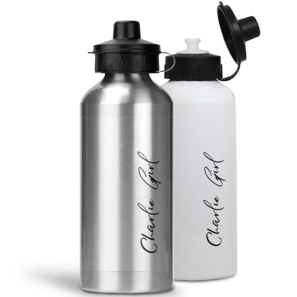 Custom Design - Aluminum Water Bottles - MAIN (white &silver)
