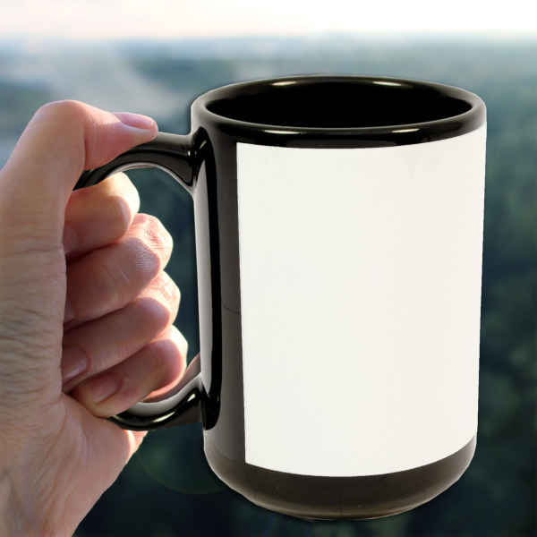Custom Design - 15oz. Black Mug - Lifestyle