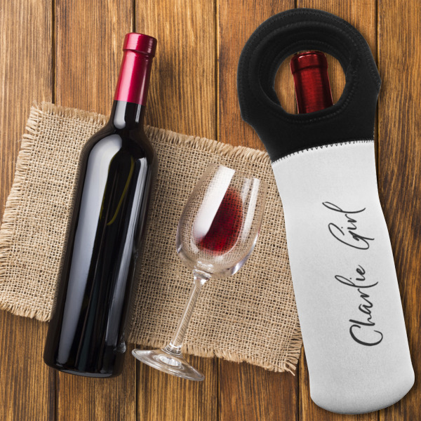 Custom Design - Wine Tote Bag - On Table