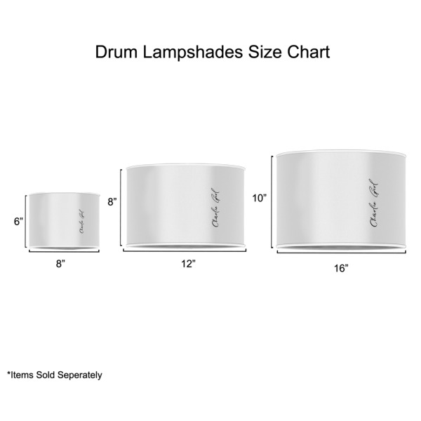 Custom Design - Drum Lampshades - Sizing Chart